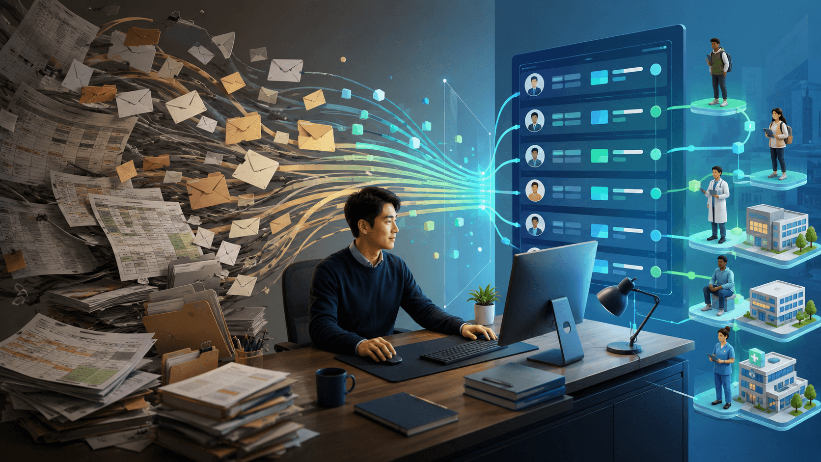 Placement coordinator moving from scattered spreadsheets and emails to a connected digital platform